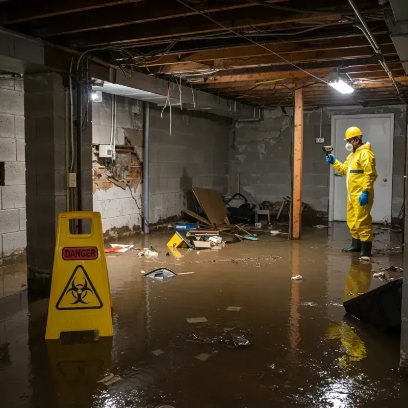 Flooded Basement Electrical Hazard in Morristown, IN Property