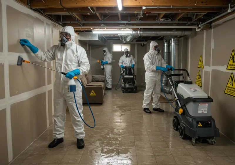 Basement Moisture Removal and Structural Drying process in Morristown, IN